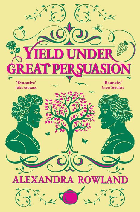 "Yield Under Great Persuasion", "Evocative" Jules Arbeaux, "Raunchy" Greer Stothers, Alexandra Rowland. Zwei Profile und ein Baum.