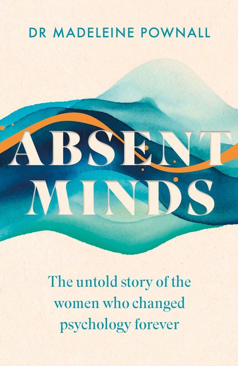 DR MADELEINE POWNALL, ABSENT MINDS. Elegante Wasserfarbenmuster in Blau- und Türkistönen, ein Hauch von Orange.