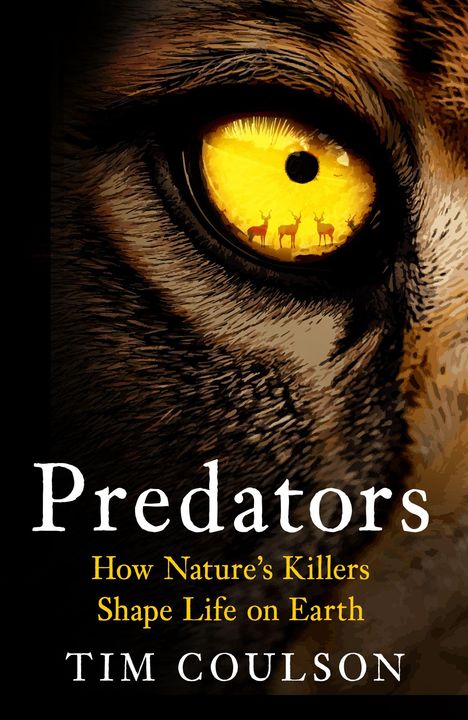 Text: "COVER TO BE REVEALED", "Predators", "Tim Coulson", "HEADLINE PRESS". Schlichtes Layout, zweifarbig in Grün und Rosa.