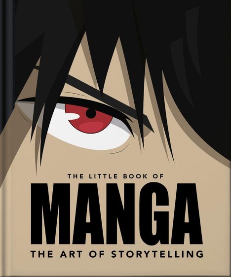 "The Little Book of Manga: The Art of Storytelling" steht über dem Gesicht eines Manga-Charakters mit intensivem Blick und rotem Auge.