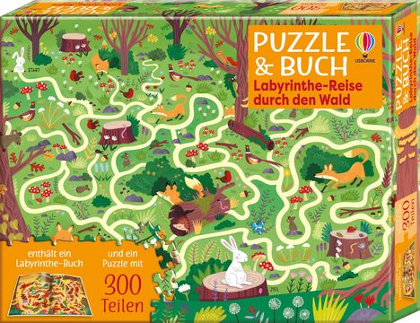 Kate Nolan: Puzzle & Buch: Labyrinthe-Reise durch den Wald, Buch