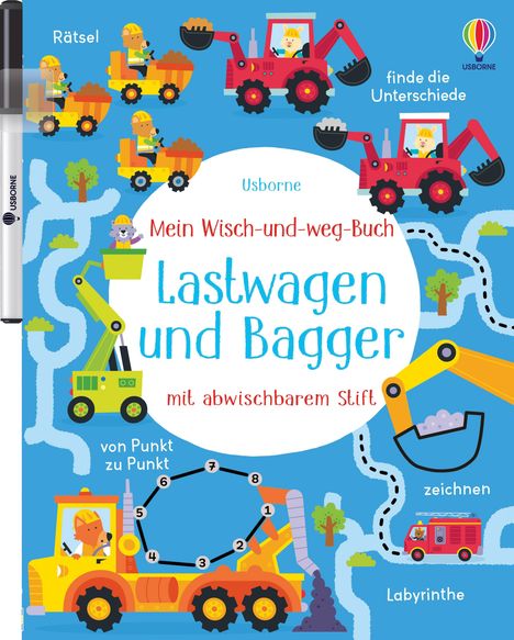 Mein Wisch-und-weg-Buch: Lastwagen und Bagger, Buch