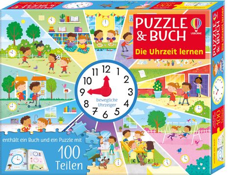 Puzzle &amp; Buch: Die Uhrzeit lernen, Buch