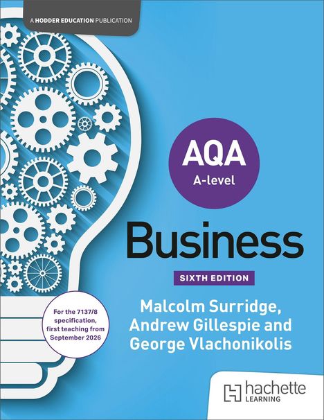AQA A-level Business, Sixth Edition. Malcolm Surridge, Andrew Gillespie, George Vlachonikolis. Zahnrad-Design in Glühbirnenform.
