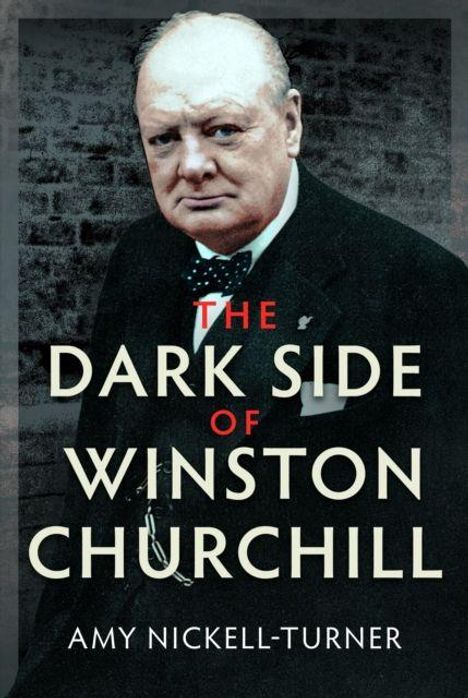 „The Dark Side of Winston Churchill“ von Amy Nickell-Turner. Foto eines älteren Mannes im Anzug mit Fliege.