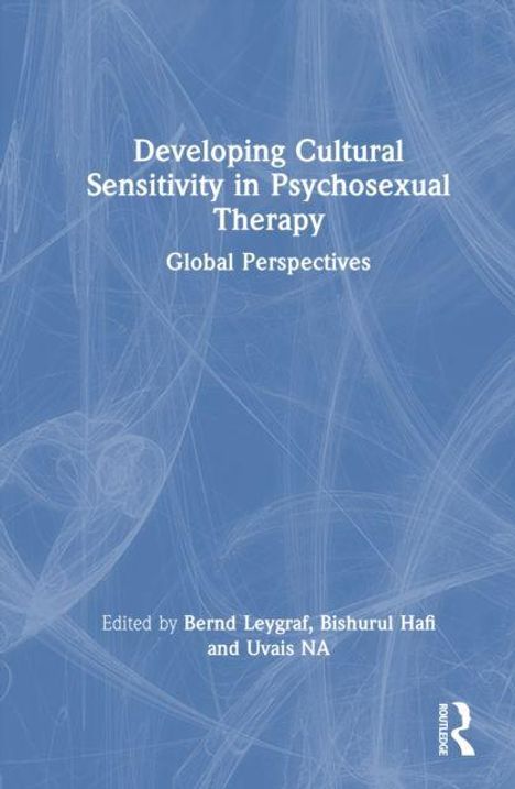 Entwicklung kultureller Sensibilität in der psychosexuellen Therapie, globale Perspektiven. Blau-weißes abstraktes Design.
