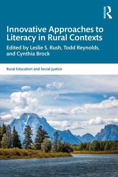 "Innovative Approaches to Literacy in Rural Contexts" steht über einer Landschaft mit Bergen und einem Fluss.