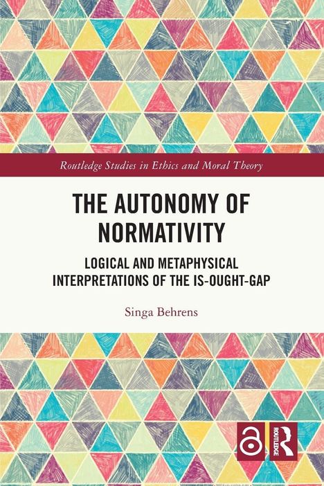 "The Autonomy of Normativity" von Singa Behrens, bunte, geometrische Muster mit Dreiecken im Hintergrund.