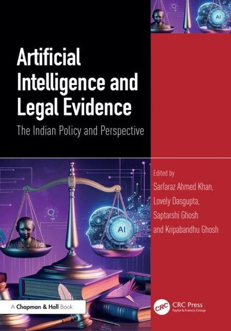 Titel: "Artificial Intelligence and Legal Evidence: The Indian Policy and Perspective". Cover mit Justizwaage und KI-Elementen.