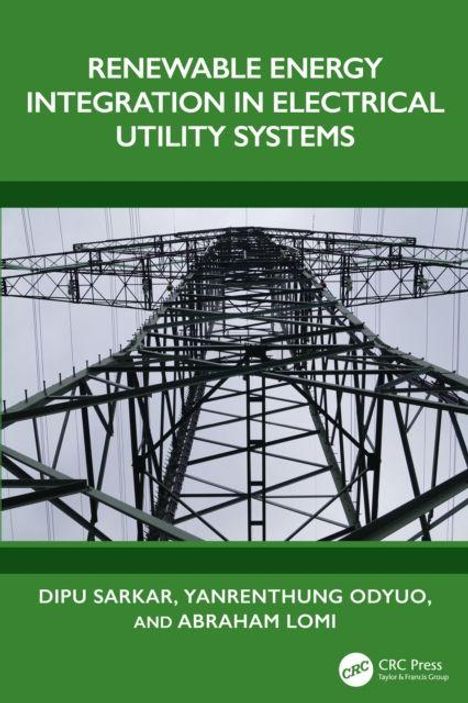 Texts: "Renewable Energy Integration in Electrical Utility Systems" und Autoren. Darstellung eines Strommasts von unten.