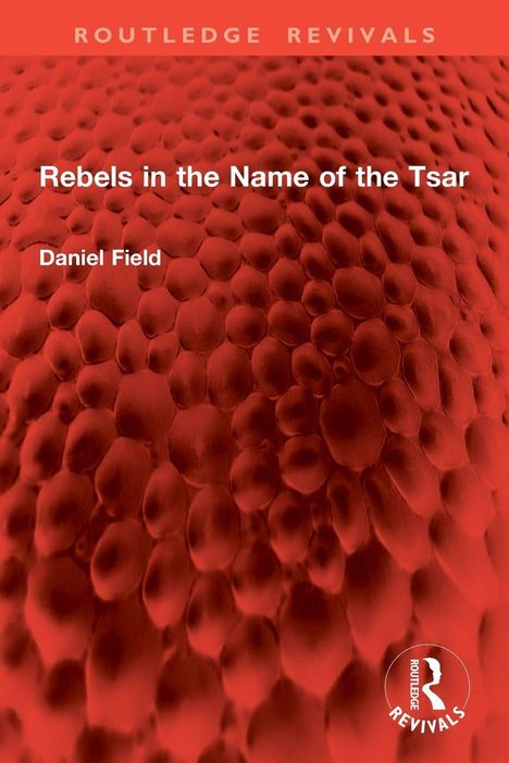 "Rebels in the Name of the Tsar" von Daniel Field. Rote, schuppenartige Struktur im Hintergrund.