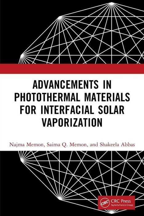 "ADVANCEMENTS IN PHOTOTHERMAL MATERIALS FOR INTERFACIAL SOLAR VAPORIZATION" oben in Schwarz mit geometrischem Muster.