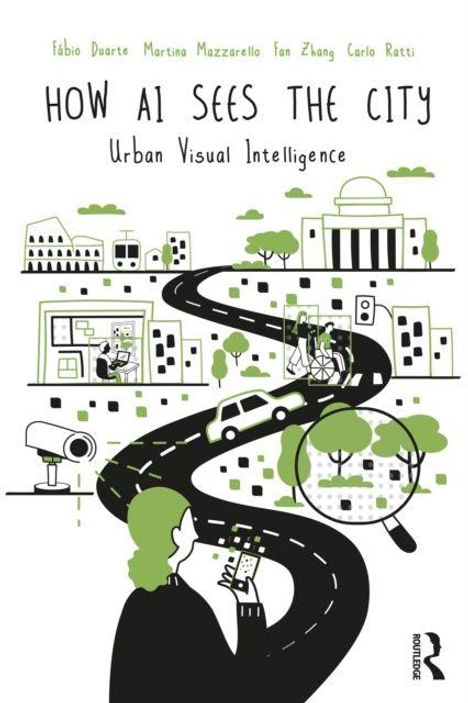 Titel: "How AI Sees the City: Urban Visual Intelligence". Illustration zeigt eine Stadtstraße mit technologischen Elementen.