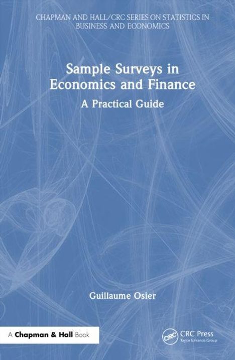 „Sample Surveys in Economics and Finance: A Practical Guide“ von Guillaume Osier. Blaues Design mit abstrakten Linien.