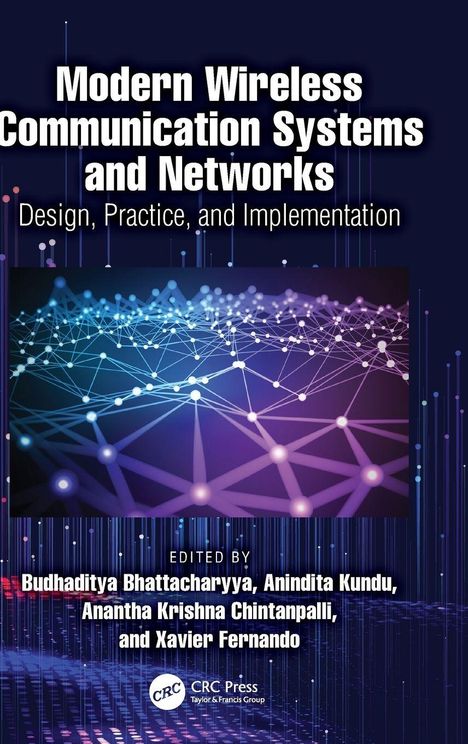 „Modern Wireless Communication Systems and Networks“; Grafik zeigt vernetzte Punkte in Blau und Lila.