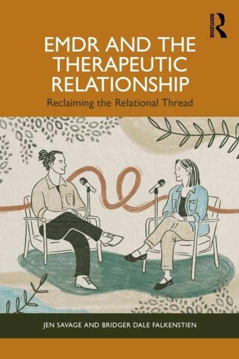 „EMDR AND THE THERAPEUTIC RELATIONSHIP: Reclaiming the Relational Thread“. Illustration von zwei Personen im Gespräch.