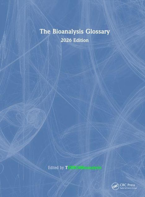 "The Bioanalysis Glossary 2026 Edition" und "Edited by TEFOR-Bioanalysis". Blauer Hintergrund mit abstrakten Linien.