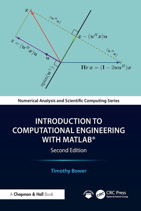 Titel: "Introduction to Computational Engineering with MATLAB, Second Edition" von Timothy Bower. Illustration mit mathematischen Vektoren.