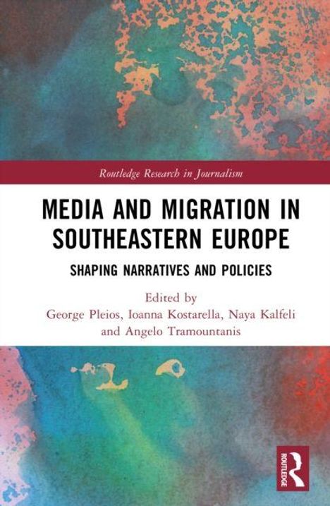 "Media and Migration in Southeastern Europe" steht oben. Darunter: "Shaping Narratives and Policies". Bunter Hintergrund.