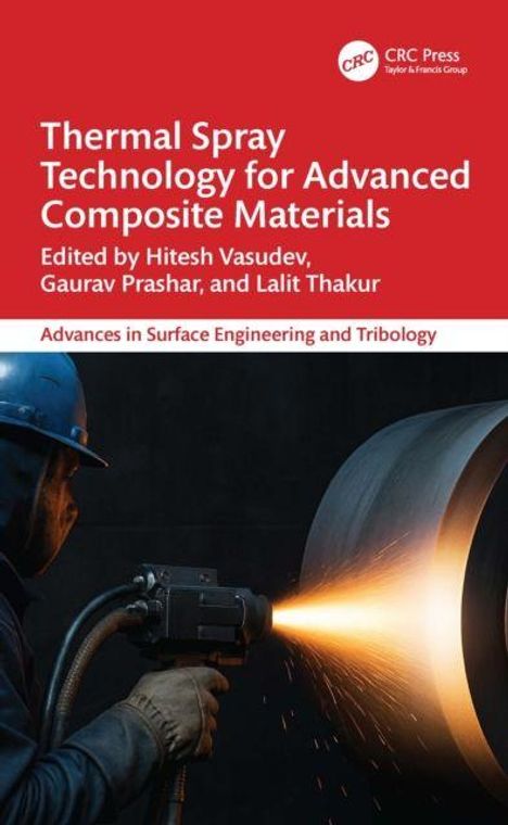 "Thermal Spray Technology for Advanced Composite Materials" steht über einem Arbeiter mit blauem Helm und Funkenstrahl.