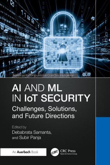 "AI AND ML IN IoT SECURITY: Challenges, Solutions, and Future Directions". Ein digitales Schloss und Datenströme im Hintergrund.