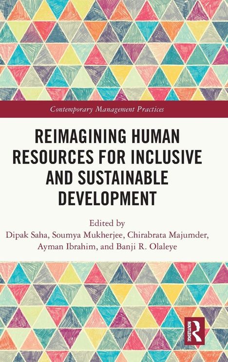 Titel: "Reimagining Human Resources for Inclusive and Sustainable Development". Bunte, geometrische Muster im Hintergrund.