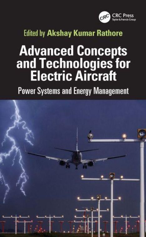 Titel: "Advanced Concepts and Technologies for Electric Aircraft". Flugzeug landet, Blitze im Hintergrund.
