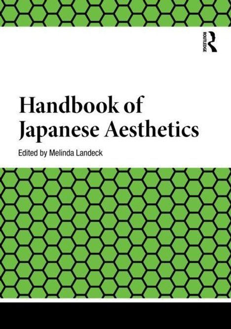 "Handbook of Japanese Aesthetics," herausgegeben von Melinda Landeck. Grünes Muster aus schwarzen Sechsecken.