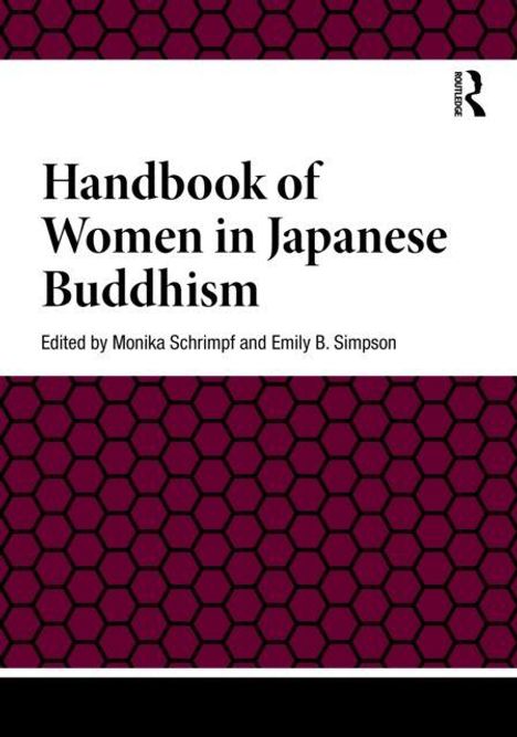 "Handbook of Women in Japanese Buddhism", Herausgegeben von Monika Schrimpf und Emily B. Simpson, bordeauxfarbenes Muster.