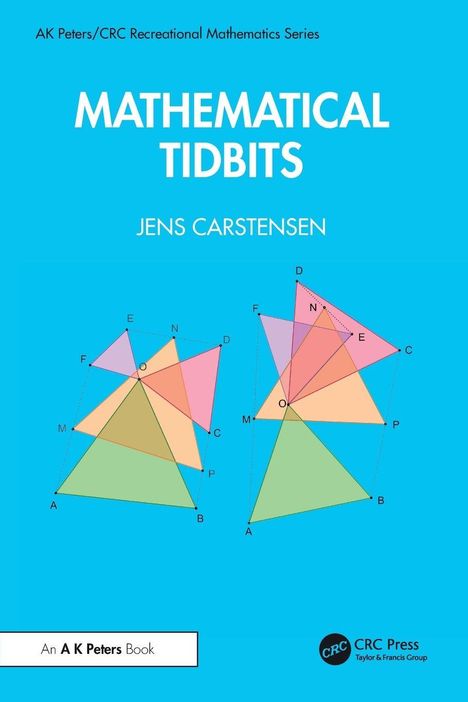 Cover mit dem Titel "MATHEMATICAL TIDBITS" von Jens Cartensen. Zwei geometrische Diagramme, verschiedene Dreiecke.