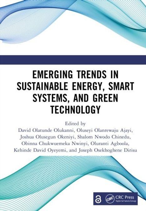 "Emerging Trends in Sustainable Energy, Smart Systems, and Green Technology." Herausgeber sind mehrere Forscher. Wellenmuster oben.