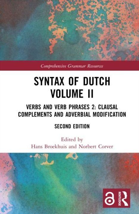 "Sytax of Dutch Volume II", Verben und Satzstrukturen, 2. Auflage. Herausgeber: Hans Broekhuis, Norbert Corver. Buntes abstraktes Design.