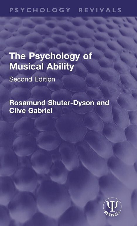 "The Psychology of Musical Ability, Second Edition, Rosamund Shuter-Dyson und Clive Gabriel" vor lila abstraktem Hintergrund.