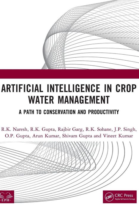 "Artificial Intelligence in Crop Water Management" steht groß darüber, darunter Namen und Linienmuster im Hintergrund.