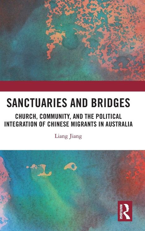 Titel: "Sanctuaries and Bridges". Autor: Liang Jiang. Bunter, abstrakter Hintergrund. Logo unten rechts.