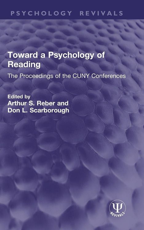 Text: "Toward a Psychology of Reading" - Herausgeber: Arthur S. Reber, Don L. Scarborough. Blasenartiger, lila Hintergrund.