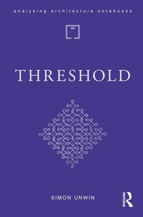 "Analysing Architecture Notebooks" und "Threshold". Design aus verschlungenen Linien auf lila Hintergrund.