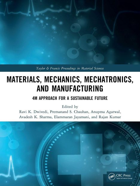 Text "Materials, Mechanics, Mechatronics, and Manufacturing" über technische Grafiken mit Zahnrädern und Kreuzen.