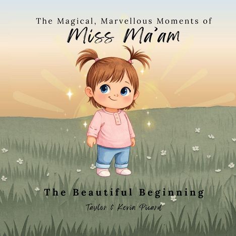 "The Magical, Marvellous Moments of Miss Ma'am" und "The Beautiful Beginning" stehen über einer Illustration eines Mädchens auf einer Wiese.