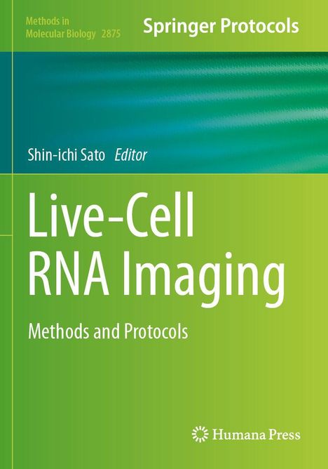 "Live-Cell RNA Imaging: Methods and Protocols", Editor: Shin-ichi Sato, auf grünem Hintergrund mit gradient.