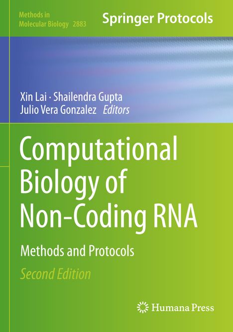 „Computational Biology of Non-Coding RNA: Methods and Protocols“, grün-blaues Buchcover, Autoren und Herausgeber genannt.