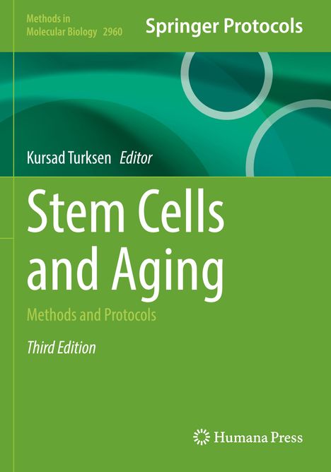 "Stem Cells and Aging: Methods and Protocols, Third Edition." Grünes Cover, oben kreisförmige Muster.