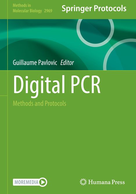 Titel: Digital PCR. Methoden und Protokolle. Editor: Guillaume Pavlovic. Grünes Design mit abstrakten Kreisen.
