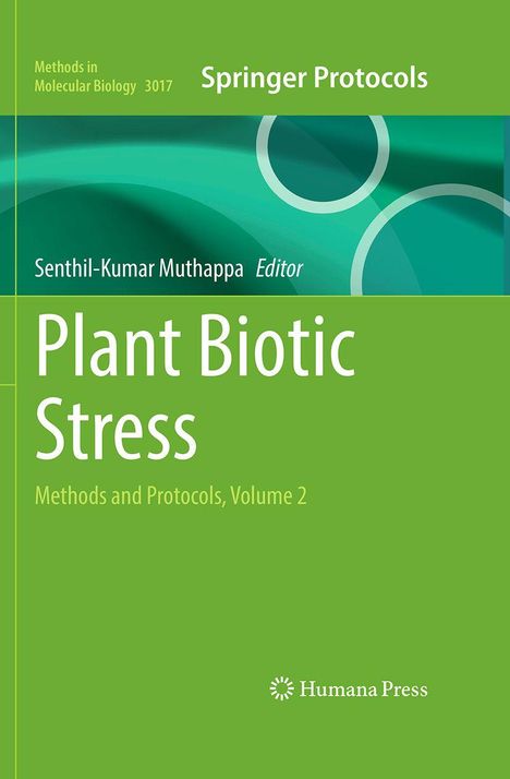 Springer Protocols: Plant Biotic Stress - Methods and Protocols, Volume 2. Grüner Hintergrund mit abstrakten Kreisen.