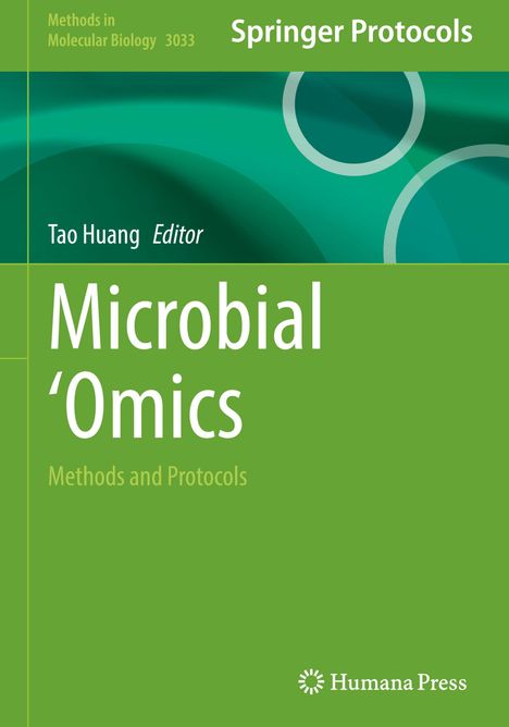 "Methods in Molecular Biology 3033", "Microbial 'Omics: Methods and Protocols". Grüne Covergestaltung mit Kreisen.