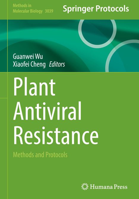 „Plant Antiviral Resistance: Methods and Protocols“, grün-blaues Design mit Kreisen, Springer Logo.