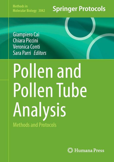 Oben links steht „Methods in Molecular Biology 3042“. Titel: „Pollen and Pollen Tube Analysis“. Grün-blaues Design.