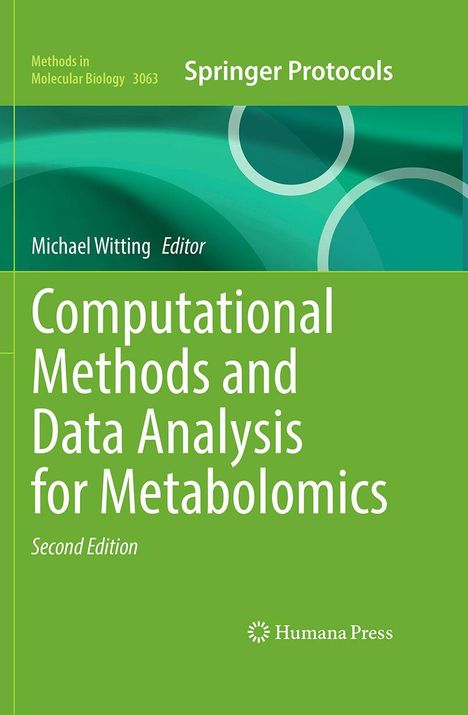 „Computational Methods and Data Analysis for Metabolomics“ auf grünem Hintergrund, Kreisgrafik im oberen Bereich.