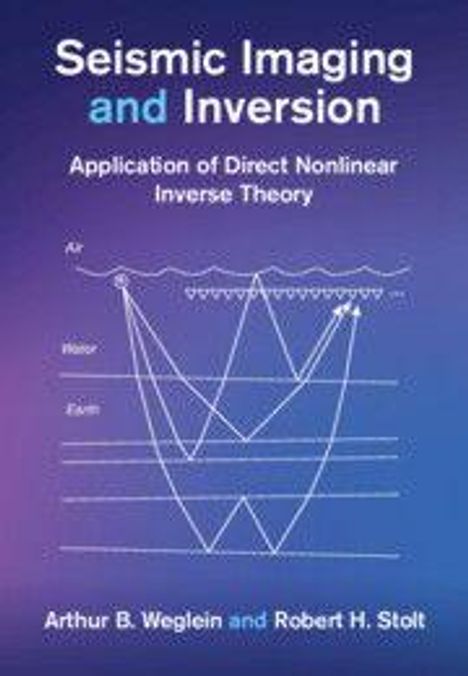 Titel: "Seismic Imaging and Inversion". Untertitel: "Application of Direct Nonlinear Inverse Theory". Autoren: Arthur B. Weglein, Robert H. Stolt. Grafische Darstellung von seismischen Wellen.