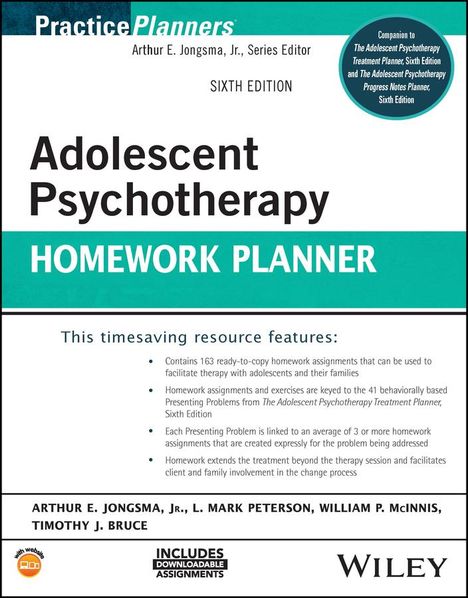 Jongsma: Adolescent Psychotherapy Homework Planner, Sixth E dition, Buch